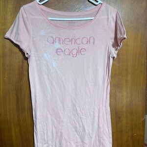 American Eagle Outfitters Light Pink Short Sleeve Tee